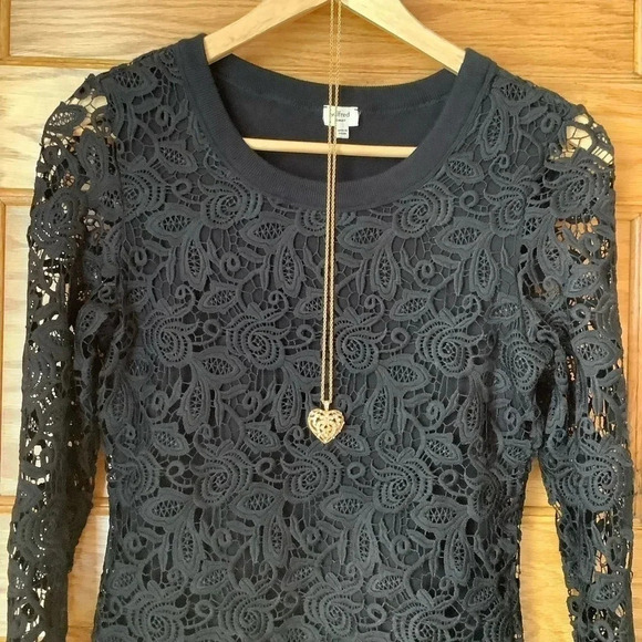 WILFRED Black Floral Lace Cocktail Dress Size XS - Picture 4 of 13